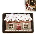 thumbnail image 2 of YWIYIUD Front Door Mat Christmas Buliding Outdoor Rug, 16 x 24 Inch Checkered Rug Farmhouse Fall Front Porch Rug Decor Cotton Woven Washable Layered Door Mats Christmas AutumnDecorations, 2 of 5