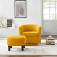 thumbnail image 7 of Swivel Accent Barrel Chair With Ottoman, Modern Comfy Accent Chair Bedroom Lounge Arm Chair For Living Room, Yellow, 7 of 7