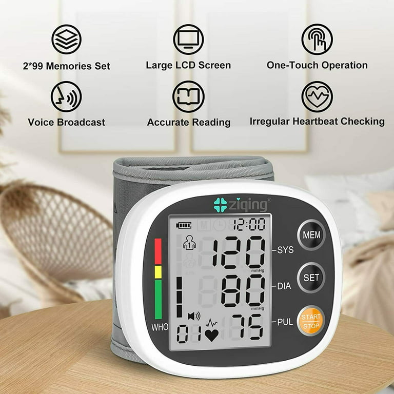 Ziqing Wrist Automatic Blood Pressure Monitor Machine Heart Rate