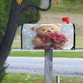 thumbnail image 6 of WOBOGO Teddy Bear Holding Flowers Mailbox Cover Magnetic for Garden Yard Home Decor Standard Size 20.7×18.03in, 6 of 9