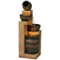 thumbnail image 6 of Cascading Bowl and Jug 46" High Large Rustic Indoor Outdoor Decor Faux Stone Floor Fountain with Light LED, 6 of 10