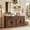 Dark Brown, variant on 66" Farmhouse Buffet Cabinet with Storage, Sideboard Credenza, Carved Cloud-Inspired Doors, 3 Drawers & Adjustable Shelves, Coffee Bar Cabinet, Off White