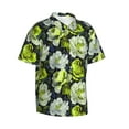 thumbnail image 2 of Daiia Teal floral elegance Hawaiian Shirt for Men Gentle Cotton Regular Short Sleeve Casual-XX-Large, 2 of 9