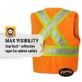 thumbnail image 4 of Pioneer Hi Vis Reflective Adjustable Safety Vest for Men & Women For Traffic & Construction - ID & Phone Pockets - Orange, 4 of 7