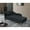 Black, variant on 60" Velvet Chaise Lounge Buttons Tufted Nailhead Trimmed Solid Wood Legs with 1 Pillow, Chaise Lounge for Office, Living Room, Studio, Apartment (Left Arm Design as Shown in the Picture)