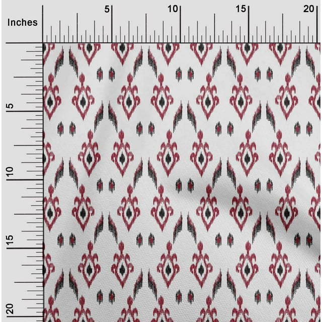 oneOone Polyester Lycra Fabric Argyle Style Ikat Printed Craft Fabric BTY 56 Inch Wide