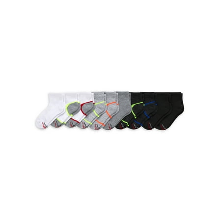 Hanes Boys' X-Temp Performance Ankle Socks, 10 Pack