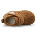 thumbnail image 4 of L-RUN Slippers for Toddler Boys Girls Fuzzy Slippers Walking Shoes Brown, 4 of 6