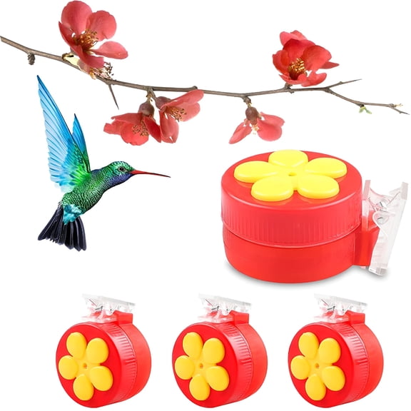 ACDANC 4PCS Hummingbird Feeders, Mini Plastic Hummingbird Window Feeders with Clips for Hummingbird House, Flowerpot, Tree Branch