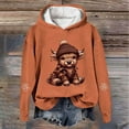 thumbnail image 2 of Womens Christmas Hoodies Oversized Long Sleeve Highland Cattle Print Hooded Sweatshirt Xmas Holiday Casual Fall Pullover Sweater Winter Clothes, 2 of 3
