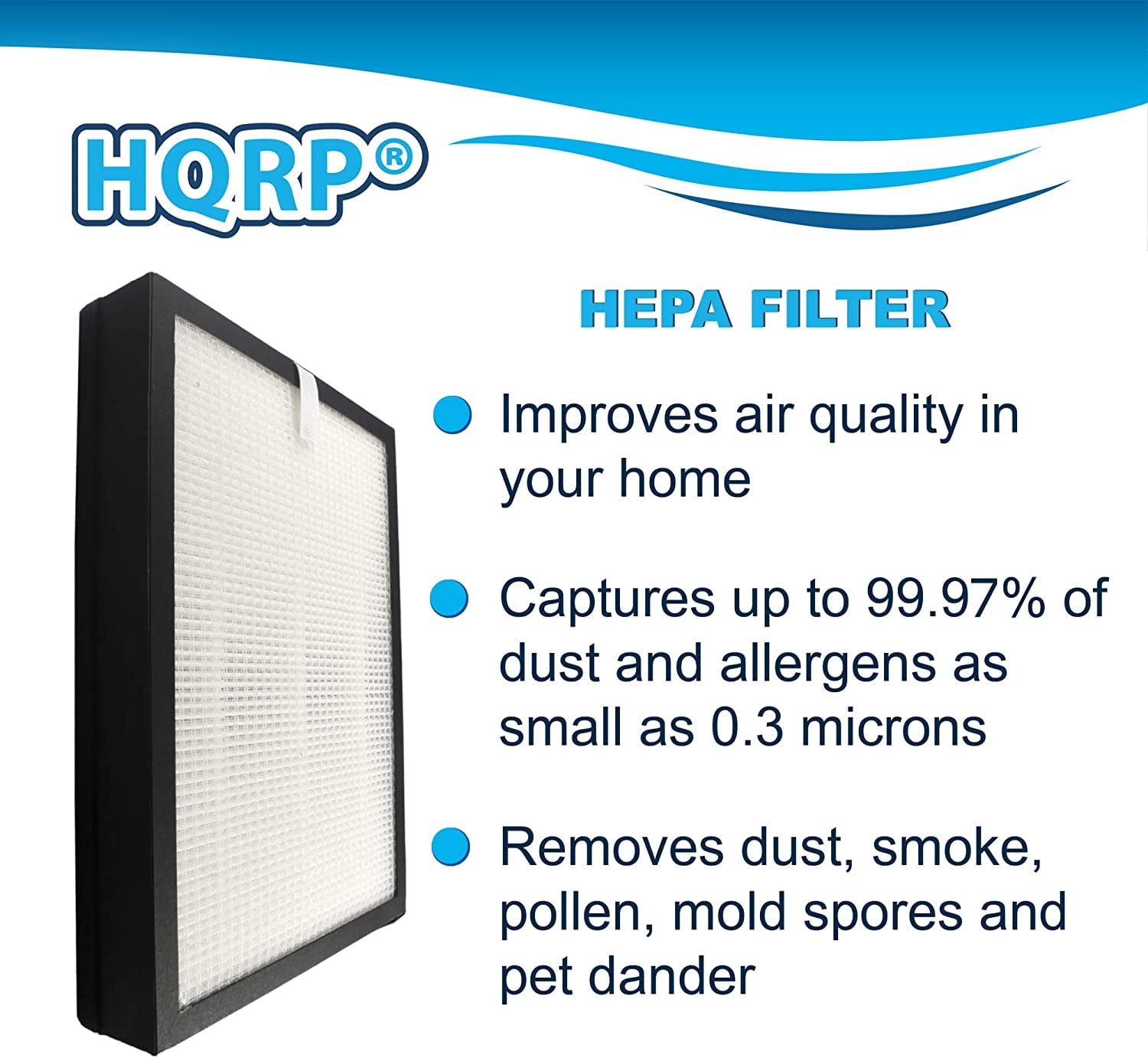 HQRP 2-Pack 3-in-1 HEPA Filter Set (4 Filters) compatible with Medify Replacement for MA25R for MA25 MA25 Air Purifier
