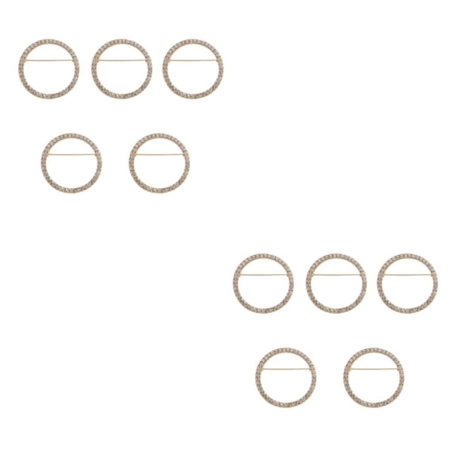 Guardurnaity 5 piezas de broche hueco de moda, círculo de diamantes de imitación, estilo elegante, suéter con hebilla para mujer, Oro S 2piezas