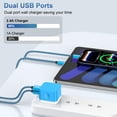 thumbnail image 5 of USB Wall Charger,Type C Charger with 2 Pack Type C Charging Cable Cord 6FT USB C Cable Phone Cables,2.4A Dual Port Phone Charger Android Charger Block USB Plug Adapter USB Charging Block,Blue, 5 of 8