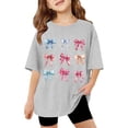 thumbnail image 3 of WOYY Little Girls Short Sleeve Loose T-Shirt Bow Lightweight Casual T Shirt, Sizes 5-6, 3 of 3