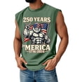 thumbnail image 2 of Youpwaven Men's USA 250th Anniversary Tank Top, Funny 4th of July Bigfoot Holding American Flag Graphic Muscle Shirt, Independence Day 1776-2026 Merica Sleeveless Tee S-3XL, 2 of 4