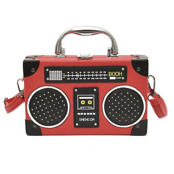 COOLHOOD Women Radio Shape Shoulder Bag Simple Bag Creative Handbag and Purse Evening Bag PU Leather Crossbody Bag