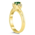 thumbnail image 2 of SZUL Women's 5X3MM Emerald and Diamond Twist Ring in 10K Yellow Gold, 2 of 4