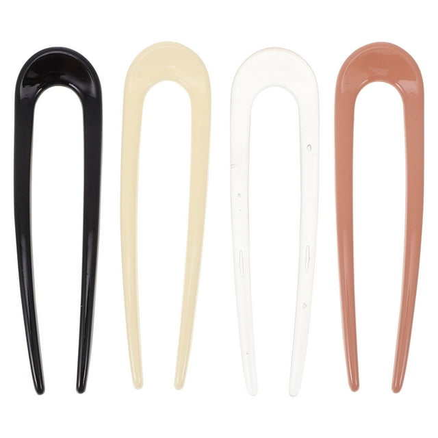 CIMAXIC 4 Pcs Pinces à Cheveux Simples Coiffe Chic Épingles en U Bâtons à Cheveux pour Femmes,4.53"X1.18"X0.12 Pouces