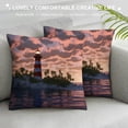 thumbnail image 3 of Creowell Lighthouse Palm Trees Island Pillow Covers for Couch Sofa Indoor Outdoor Zipper Closure Throw Pillow Cover 1PC 12x12in, 3 of 5