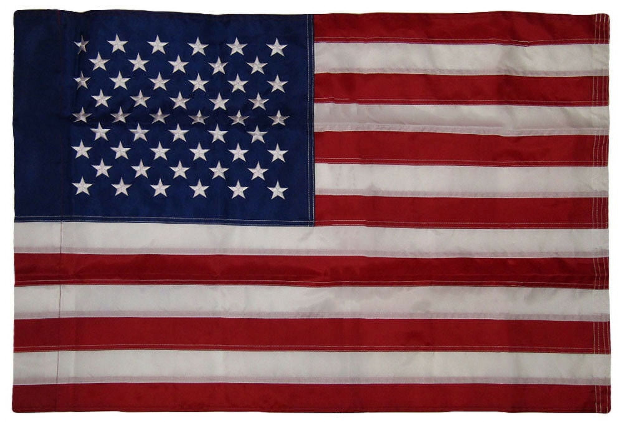 2x3 Ft American Flag Embroidered Nylon USA US Deluxe Stars POLE POCKET SLEEVE