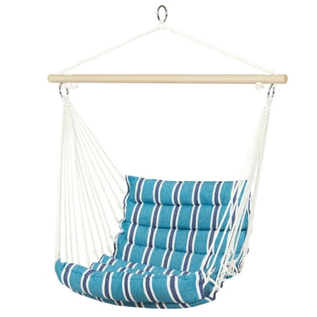 Best Choice Products Indoor Outdoor Padded Hanging Cotton Hammock Chair with 40-inch Wooden Spreader Bar, (Best Knot For Hanging A Hammock)