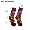 thumbnail image 3 of Kids Crew Socks Novelty Casual Funny Socks for 6-10 Years Old , Red Dragon Cloud Japan Traditional, 3 of 5