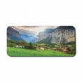 thumbnail image 1 of European Computer Mouse Pad, Green Fields Touristic Town Lauterbrunnen Bernese Oberland Switzerland Europe, Rectangle Non-Slip Rubber Mousepad X-Large, 35" x 15" Gaming Size, Green Grey, by Ambesonne, 1 of 2