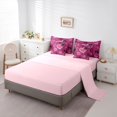 thumbnail image 3 of Manfei Cartoon Loves Pattern 7-Piece King Bedding,Pink Leopard Print King Bed in a Bag,Pink Reversible, 3 of 7