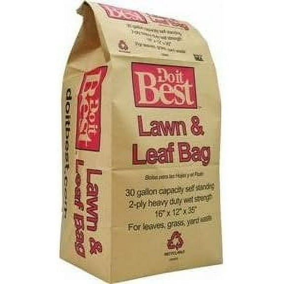Ampac Mobile Holdings Yard Waste Bag Brown Paper - Water-Resistant - 5 Count, 30 Gal
