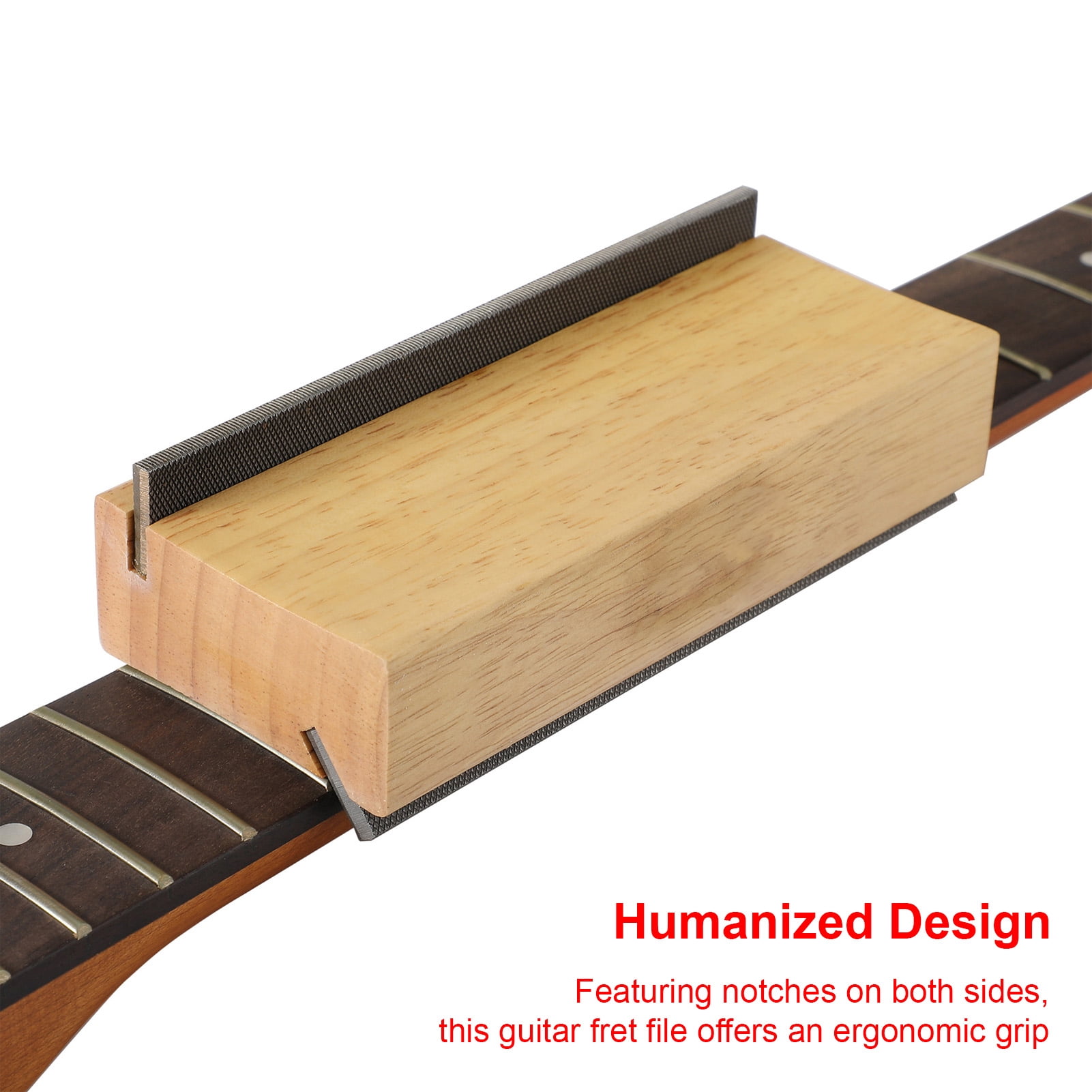 fret file Fret Muspor Guitar Fret End Dressing File Olive Wood 35/90 Degree Luthier File Tool Guitar Bass Fret End Dressing for Rounding Shaping and Deburring Frets Sprouts Guitar Fret