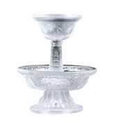 Dharma Cup 2 Pcs Delicate Altar Temple Water Vintage Decor Candlesticks Yoga Accessories Stemware Glasses Cups Crystal
