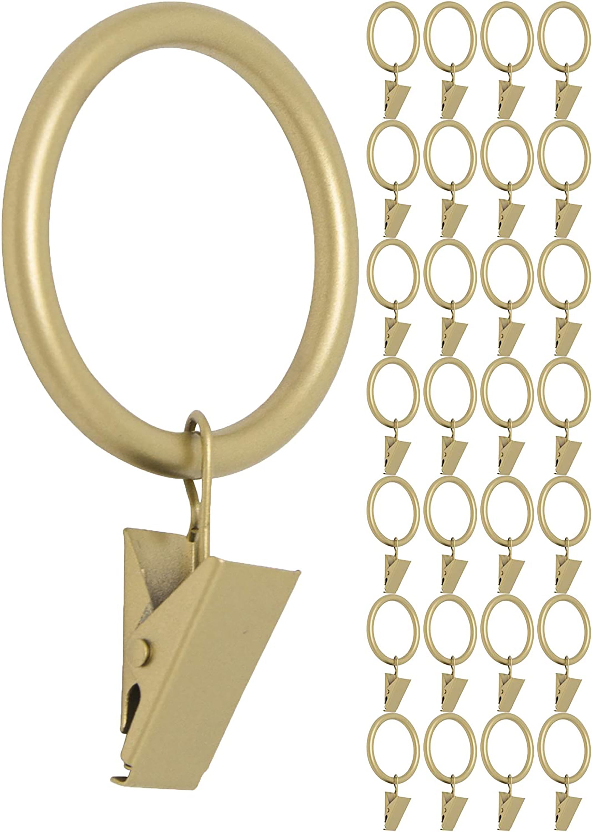 SYRLIG Curtain ring with clip and hook, brass color, 11/2 - IKEA