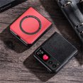 thumbnail image 3 of SaniMore Case for Motorola Razr 40 (6.9" 2023 Release), Wear-resistant PU Leather Rugged PC Backplane Wireless Charging Slim Lightweight Anti-drop Shockproof Magnetic Cover, Red, 3 of 5