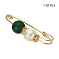 thumbnail image 3 of Uxcell Pearl Brooch Pins 2 Inch Metal Faux Pearl Decorative Collar Safety Pins Clips, White/Green, 20pcs, 3 of 5