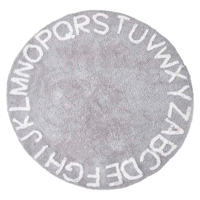 Rongfmy ABC Rug Alphabet Crawl Large Mat Educational Shower Gift gray 120cm