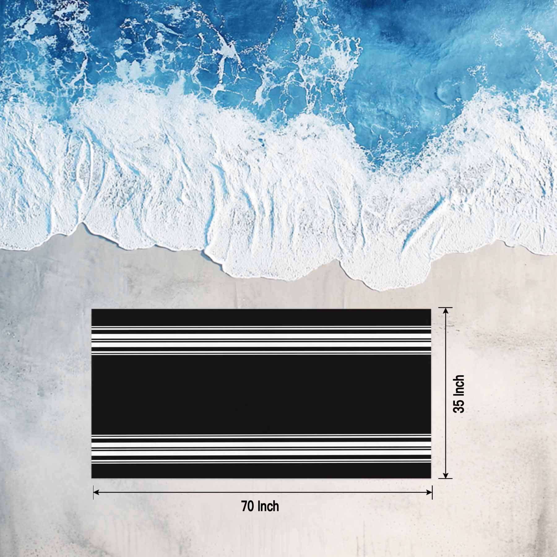 Beach Towel Black Striped Bath Pool Towels Black White Stripes Absorbent Beach Towel Soft Large Quick Dry Lightweight Camping Travel Sports Yoga Gym Swim Towels for Adult 35x70 Inch