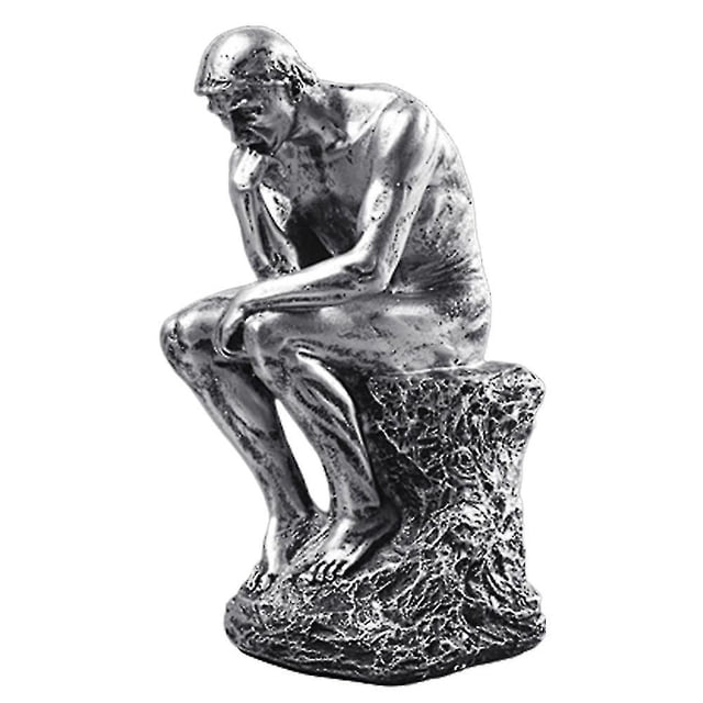Estatua de Pensador de Resina YONGSHENG Plata 10,5x14x24,5 cm