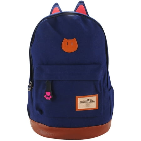 Cnvas Backpack, Sweet Cat Ear Girls Students Laptop Backpack School Bag Travel Rucksack for Student Travel
