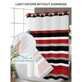 thumbnail image 4 of No Hook Shower Curtain with Snap in Liner,Red Mexican Stripe Water Ripple Waterproof Bath Curtain Double Layers with See Through Top Window,Black White Ombre Hotel Shower Curtains 72x72in, 4 of 9