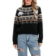 thumbnail image 2 of FAROOT Chandail en Tricot pour Femmes Manches Longues Col Rond Éléphant Chandail Chaud pour Automne Hiver, 2 of 9