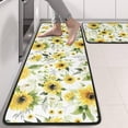 thumbnail image 2 of Kitchen Rugs Sets Of 2,White Green Leaf Sunflower Pattern Anti Fatigue Kitchen Mat Rugs Non Slip Washable,Decorative Kitchen Floor Mats for Kitchen,Sink,Laundry,17"x47"+17"x47", 2 of 5