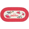 thumbnail image 2 of Safavieh Braided Posters Merry Christmas Area Rug, Ivory/Red, 2' x 4' Oval, 2 of 8
