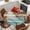 Brown Teal, variant on Blue Beige Brown Vintage Round Tablecloth, Fitted Table Cover with Elastic for 36"-44" Round Tables, Retro Farmhouse Elegant Pastoral Table Cloth Outdoor Indoor Dinning Party Waterproof Tablecloths