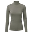 thumbnail image 1 of Doublju Women's Long Sleeve Turtleneck Lightweight Pullover Top Sweater with Plus Size, 1 of 4