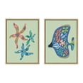 thumbnail image 5 of Kate and Laurel Sylvie Modern Colorful Starfish and Modern Colorful Tropical Fish Framed Canvas Wall Art Set by Rachel Lee, 2 Piece Set 18x24 Natural, 5 of 7