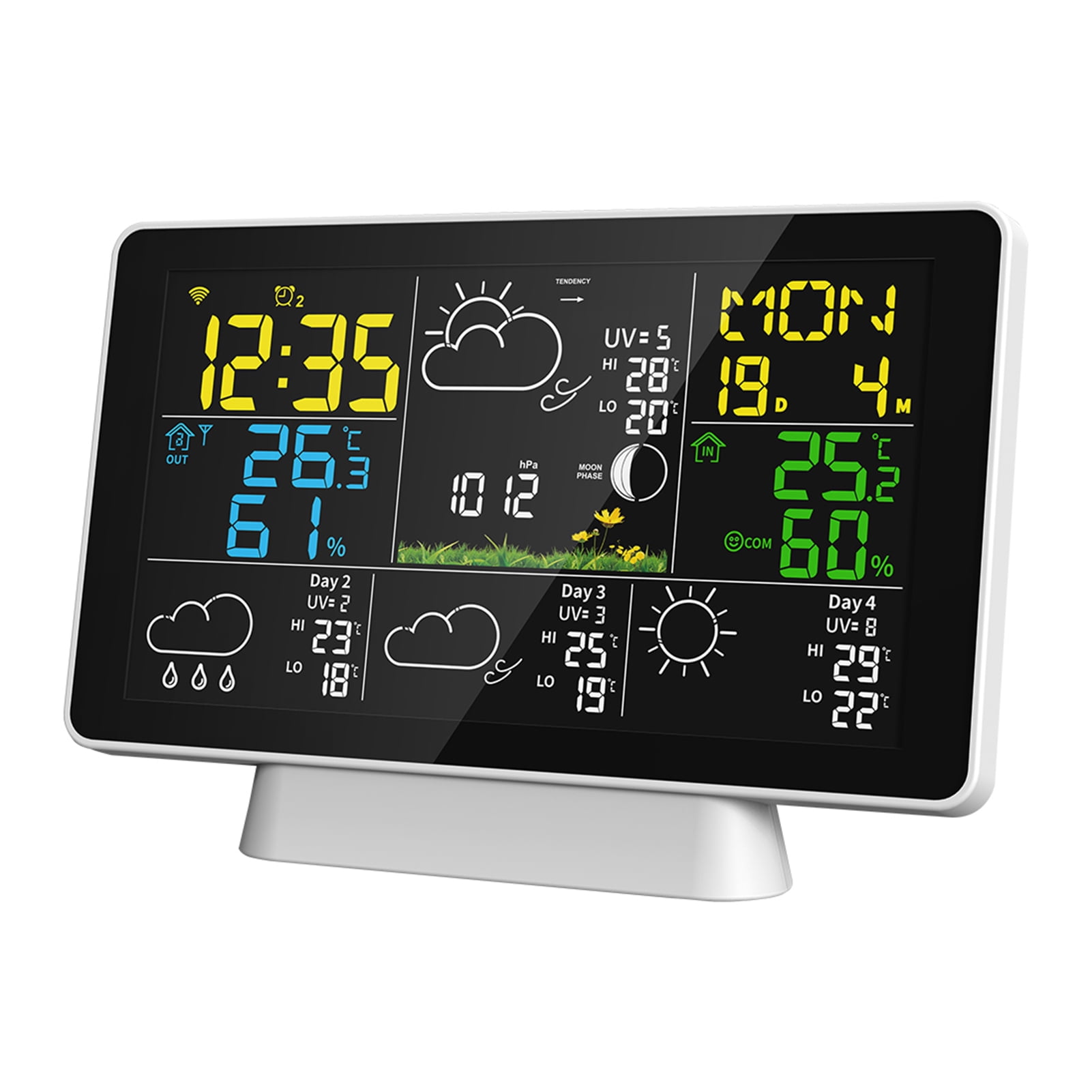 Weather Station,On Same Station Temperature And Pressure Display Peak With Weather On Meter Weather Clock Same Screen Atmospheric Pressure Wifi Color Screen Weather On Tuyya