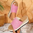 thumbnail image 4 of Platform Sandals for Women Chunky Wedge Espadrilles Lug Sole Non Slip Heels Comfortable Summer Walking Beach Shoes Pink Size 6.5, 4 of 6