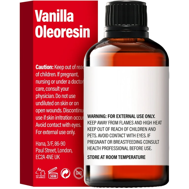 H'ana Vanilla Essential Oil for Diffuser & Skin (1 fl oz) - Therapeutic  Grade Vanilla Oleoresin Essential Oil - Fragrant and Long Lasting Vanilla  Oil Perfume 