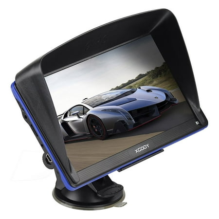 Xgody 886 7 Inch 8GB ROM CarTruck GPS Navigation System with Sun Shade Capacitive Touchscreen SAT NAV Navigator with