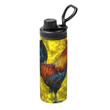 

Salouo Colorful Rooster for 18oz Stainless Steel Vacuum Insulated Tumbler Coffee Travel Mug Spill Proof with Lid Thermos Cup for Keep Hot/Ice Coffee Tea and Beer